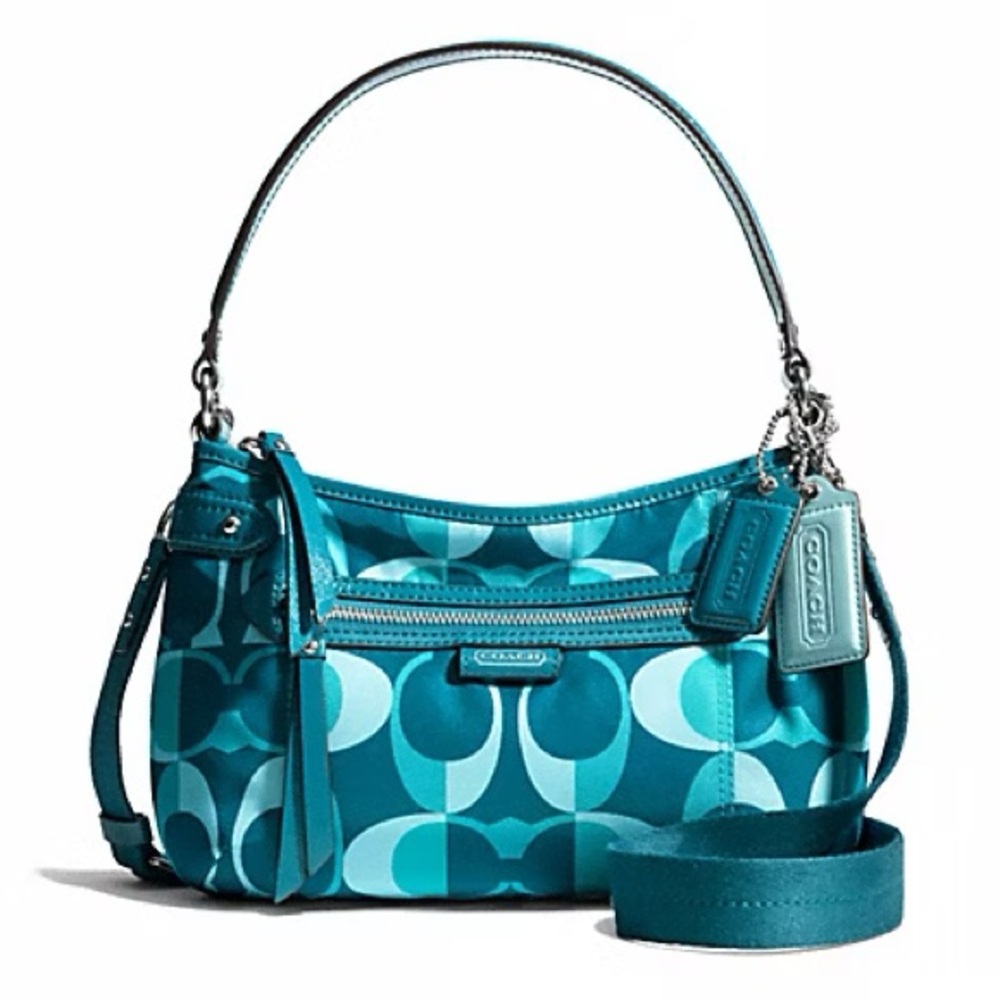 Daisy Dream C Print Coach Teal Signature Jacquard Bag purse